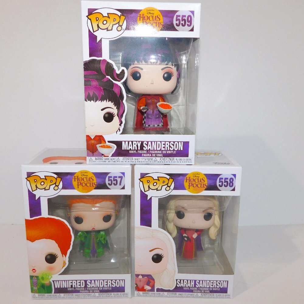 FUNKO Disney Hocus Pocus Sarah Mary Winnifred Sanderson 557 558 559 Figures NEW